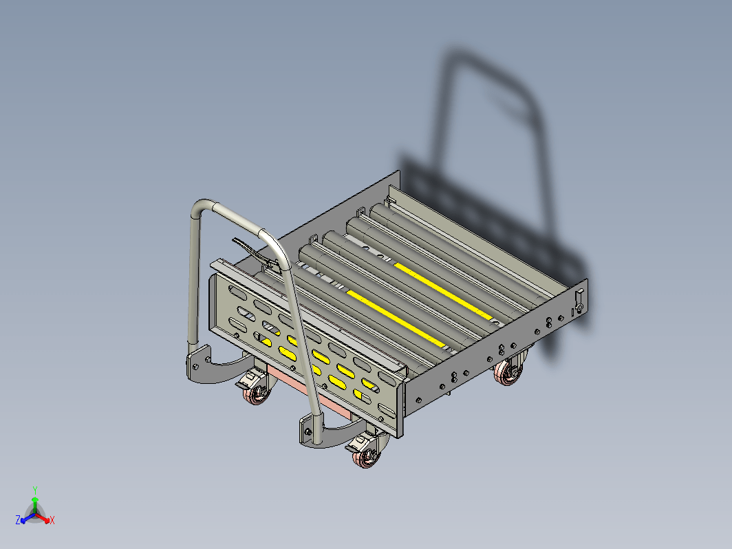trolley带辊轴的小推车模型