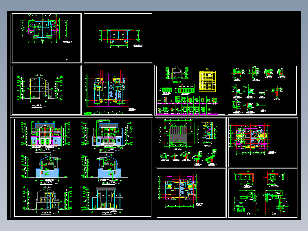 居住小区D型别墅建施图