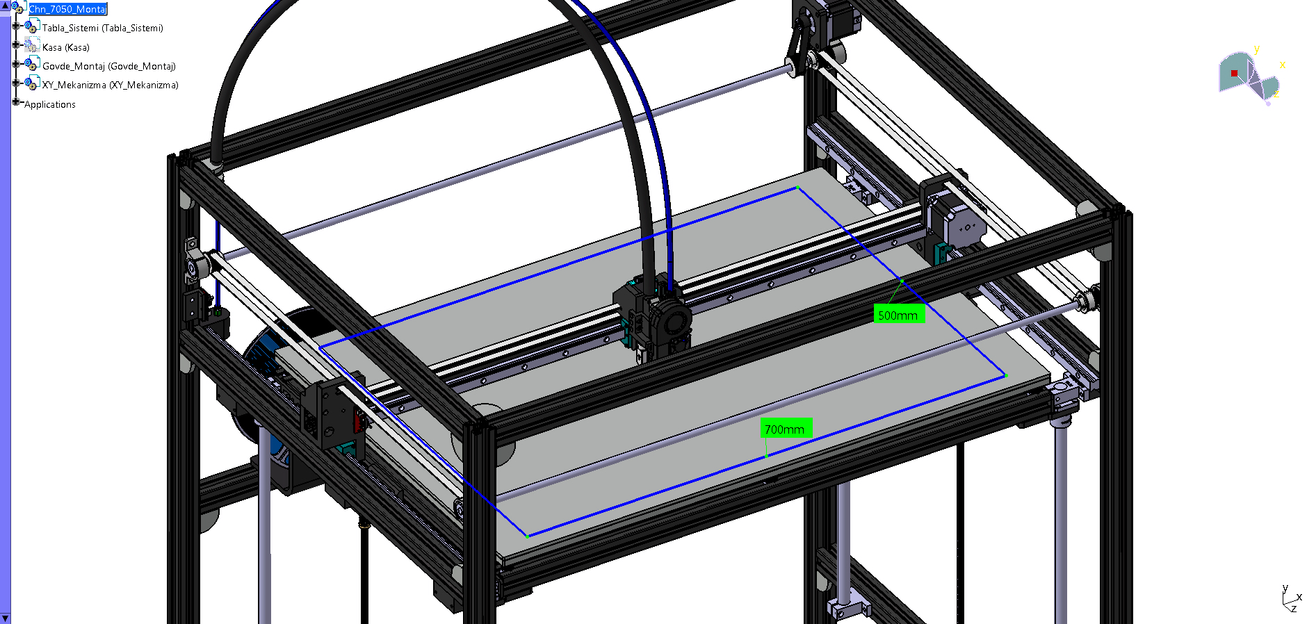 chn 700x500x500mm 3D打印机结构