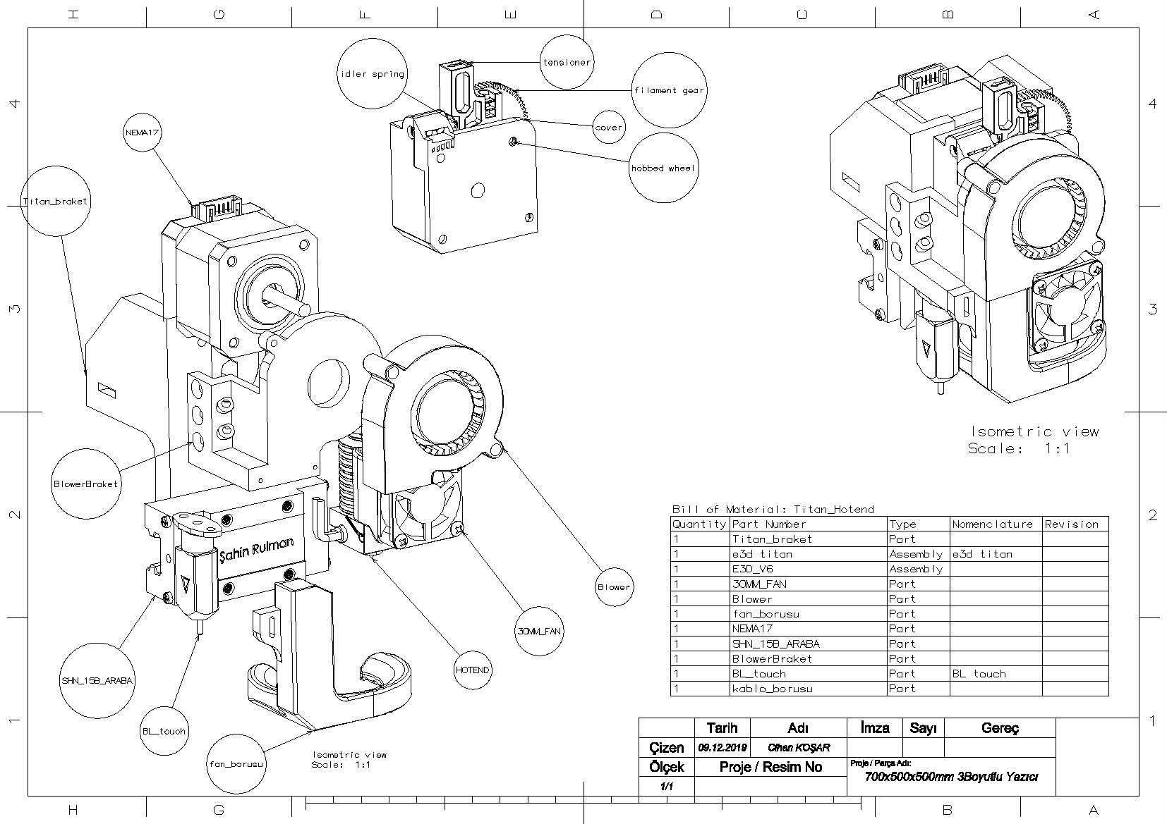 chn 700x500x500mm 3D打印机结构