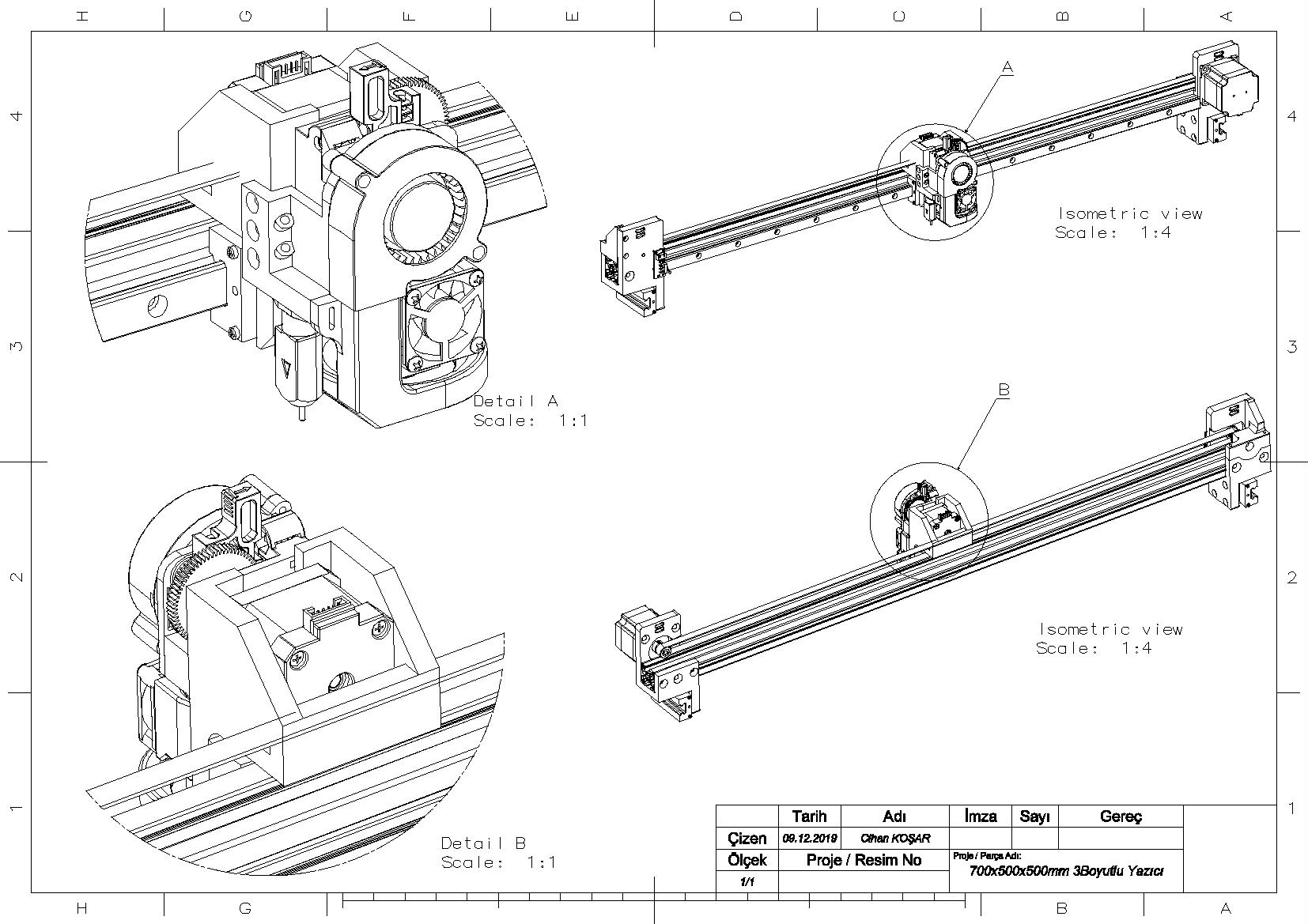 chn 700x500x500mm 3D打印机结构