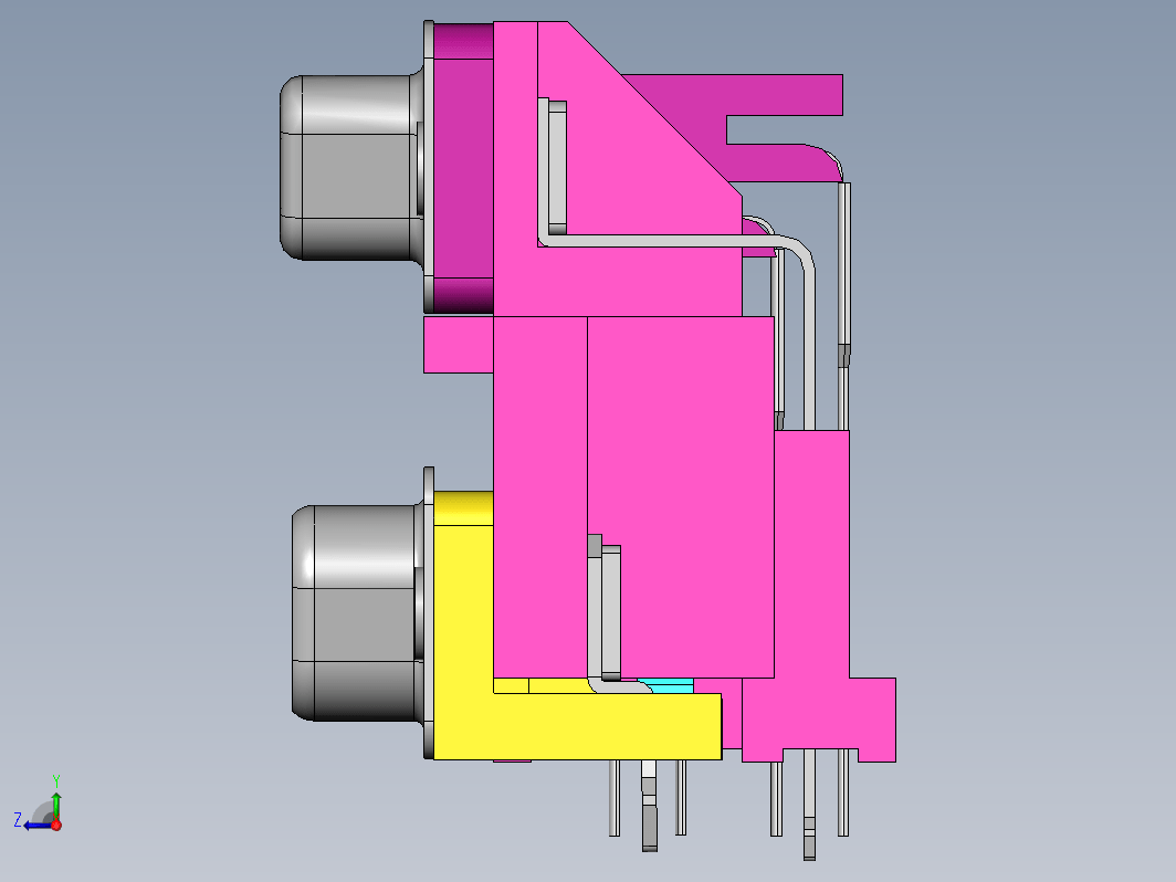 富士康VGA(D-SUB)连接器，型号：DM11351-H5Z3-4F，25pin 母头+9pin 公头+9pin 公头