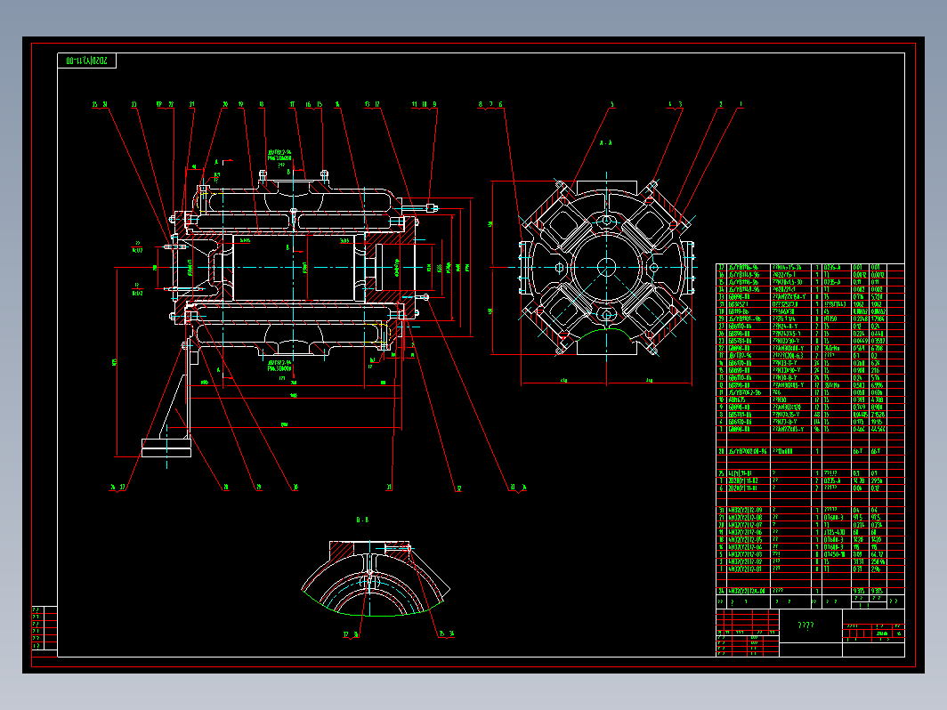 4M32-1819-51.5+54联合型压缩机总图及部件图CAD