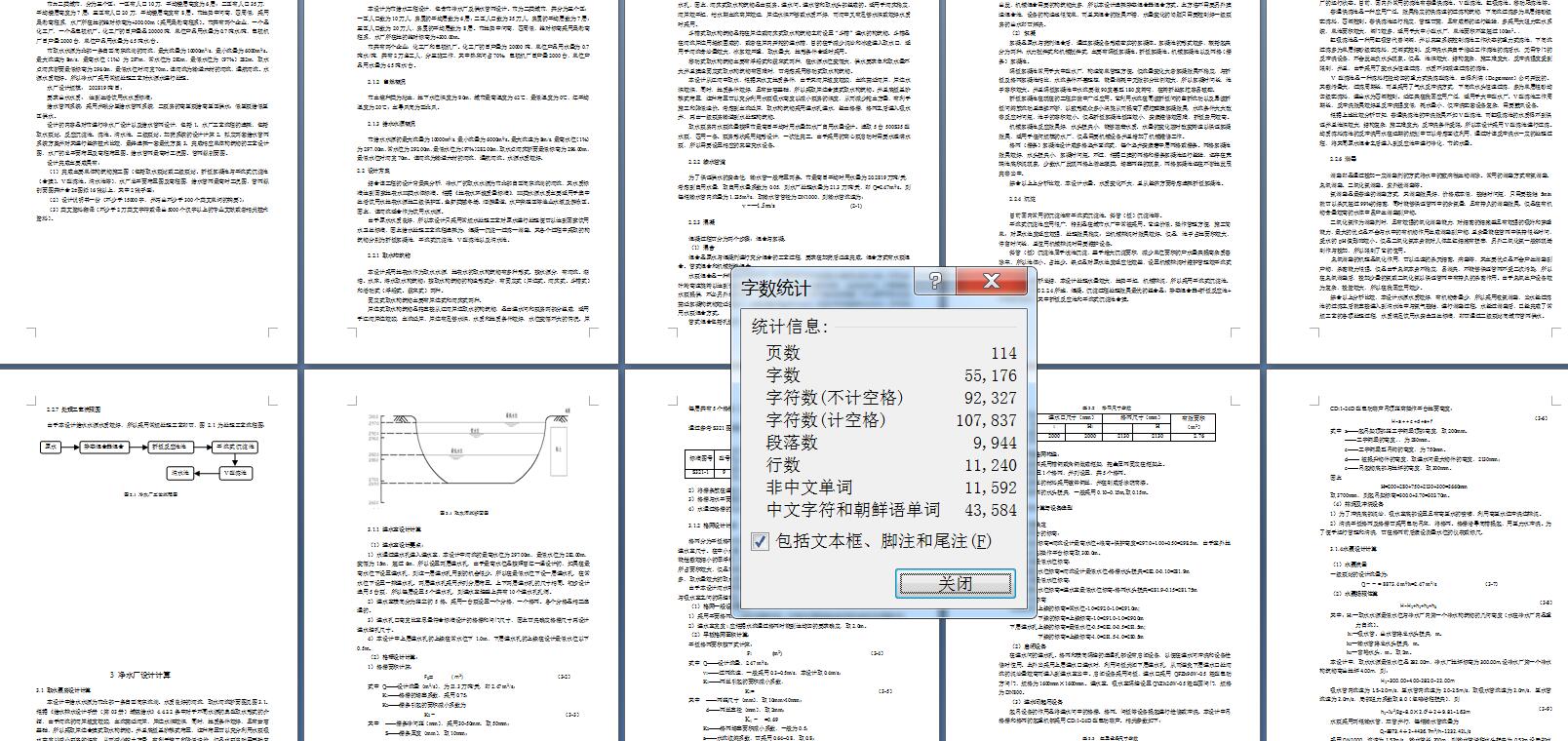 混合絮凝+沉淀+过滤消毒常规工艺净水厂+CAD+说明