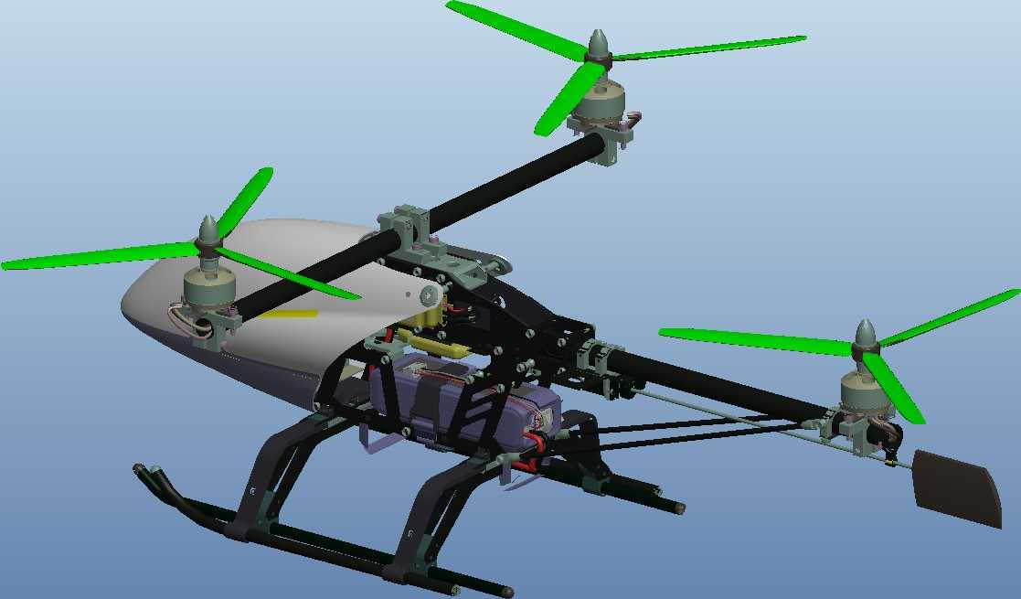 768三轴飞行器电动直升机PROE设计