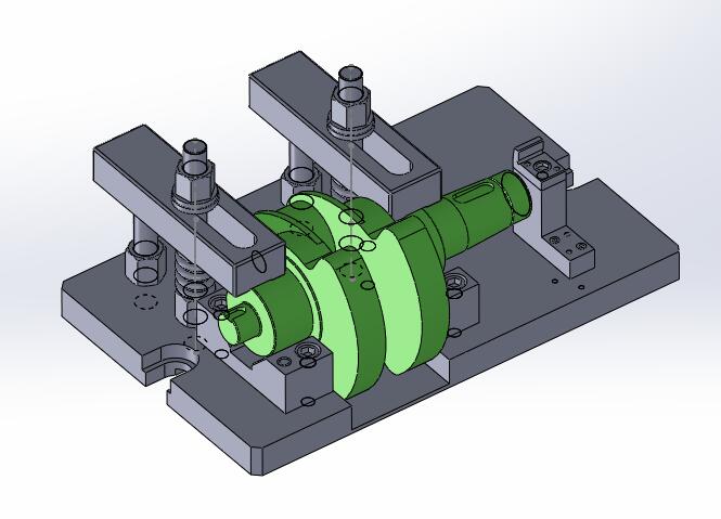 柴油机曲轴加工工艺及铣钻夹具设计三维SW2013带参+CAD+说明书