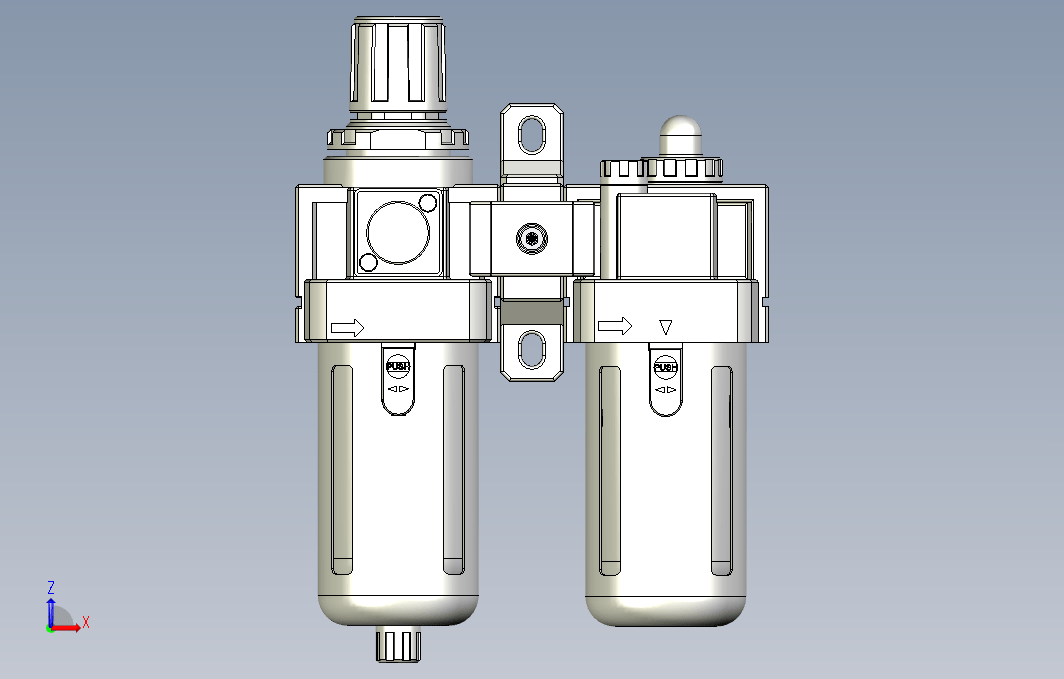 气源处理元件二点式组合3D-NFC-400-04系列