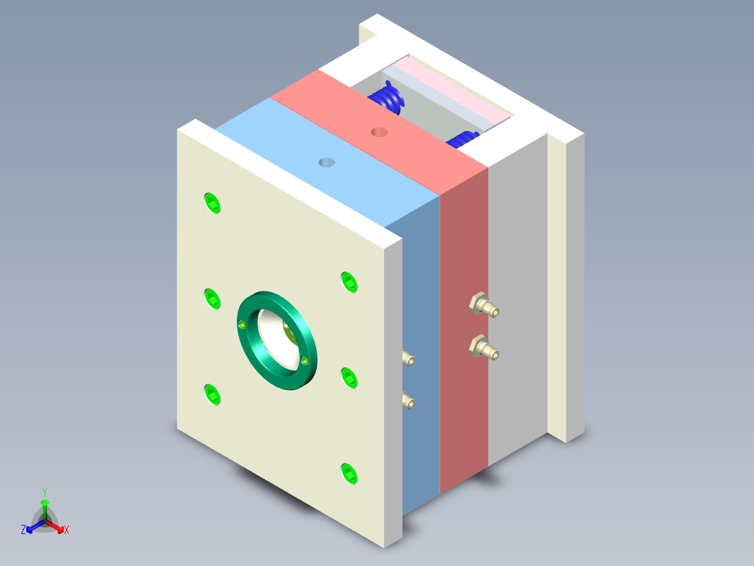 塑料仪表盖注塑模具设计图纸(直径70)三维Step+CAD+说明书