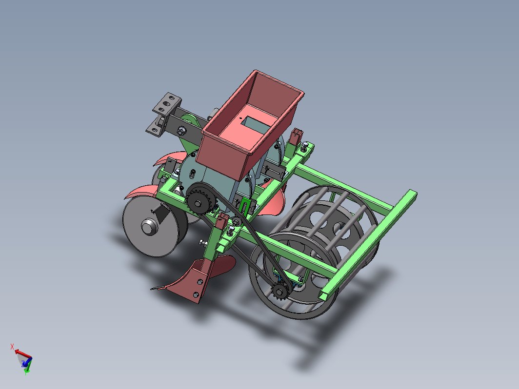 花生播种机模型设计图纸三维SW2010带参