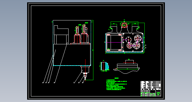 龙门数控铣床主轴箱及进给系统图纸CAD