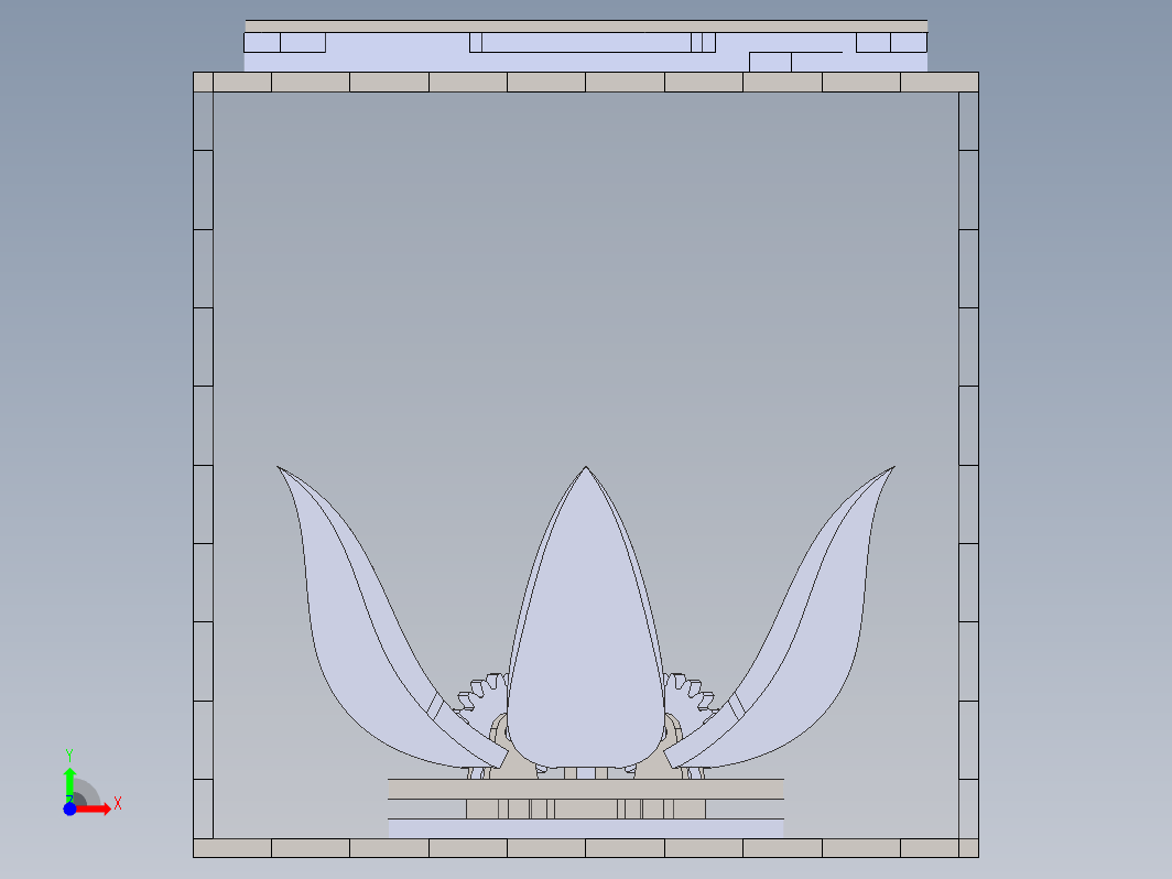 齿轮传动叶片开合机械花盒子三维SW2017带参