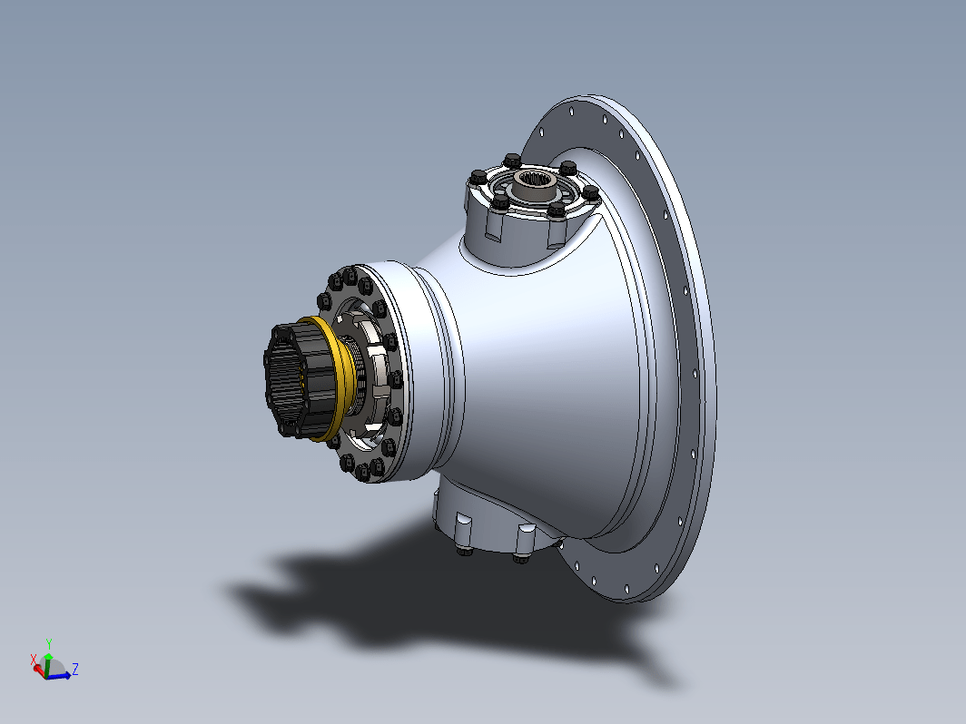 喷气发动机动力输出齿轮箱3D数模图纸 Solidworks设计 附X_T格式