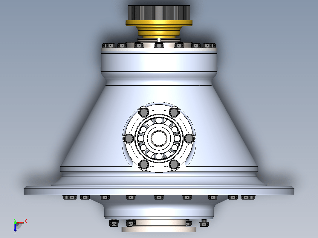 喷气发动机动力输出齿轮箱3D数模图纸 Solidworks设计 附X_T格式