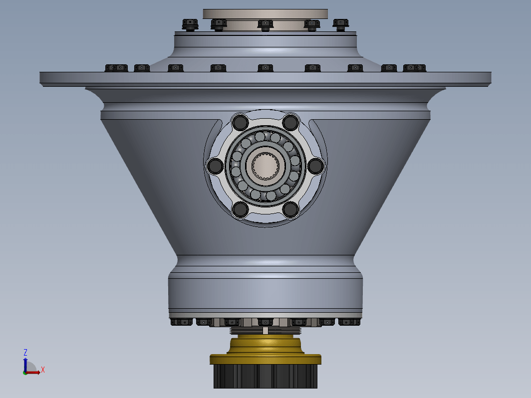 喷气发动机动力输出齿轮箱3D数模图纸 Solidworks设计 附X_T格式