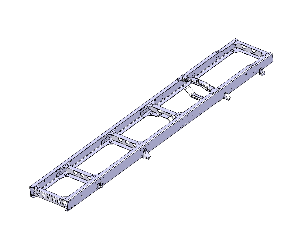 中型货车车架模型三维CatiaV5R21无参+CAD+说明书