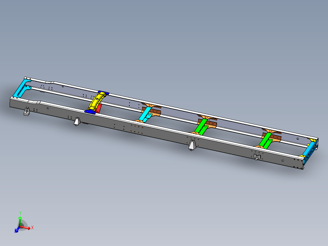 中型货车车架模型三维CatiaV5R21无参+CAD+说明书