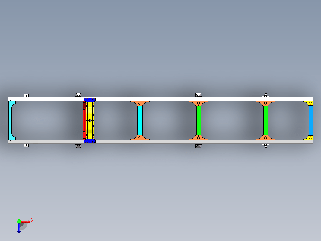 中型货车车架模型三维CatiaV5R21无参+CAD+说明书