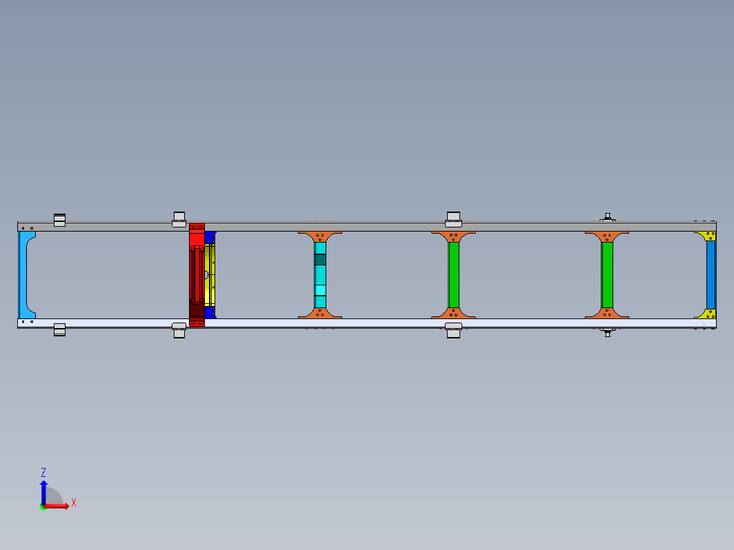 中型货车车架模型三维CatiaV5R21无参+CAD+说明书