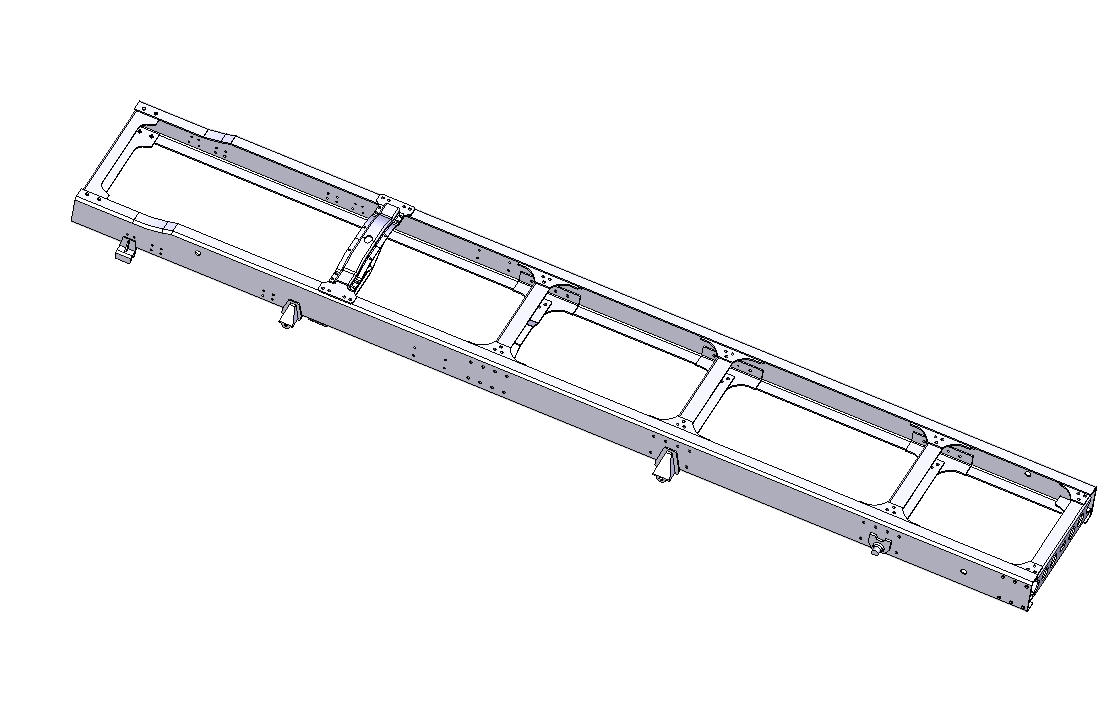 中型货车车架模型三维CatiaV5R21无参+CAD+说明书