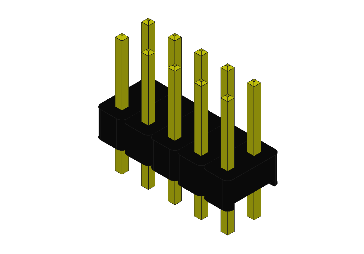 2.54mm直2排排针（2~80pins）