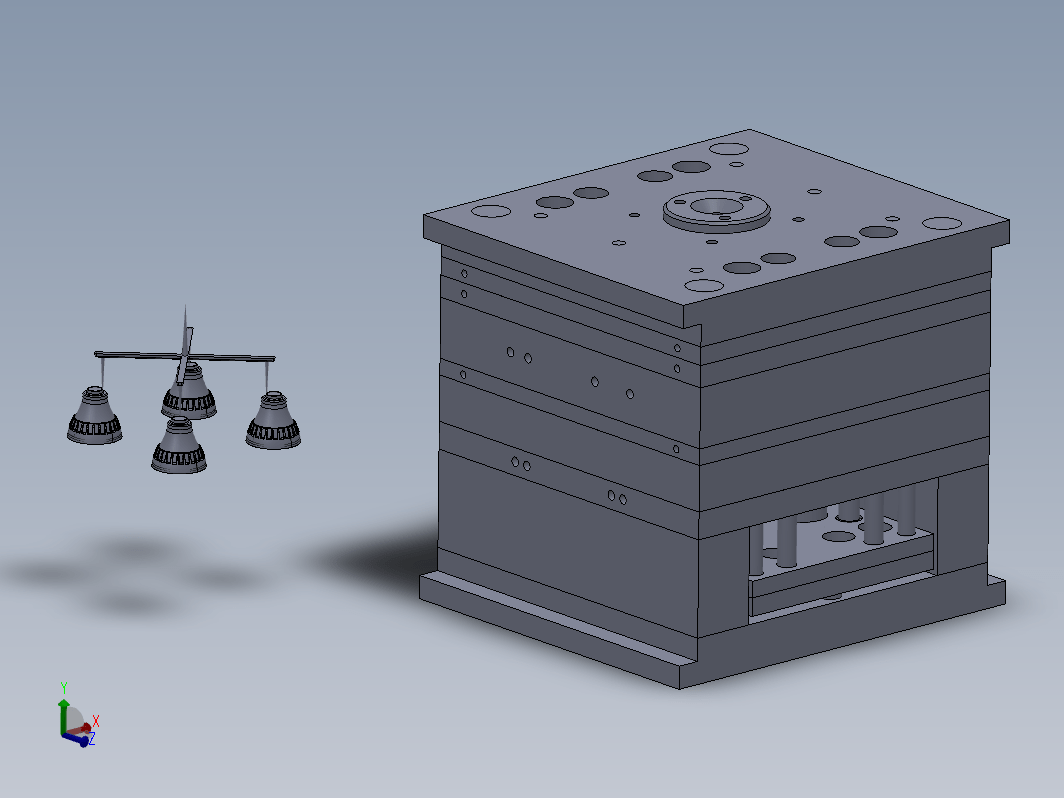 灯泡外壳制作的注塑模具设计模型