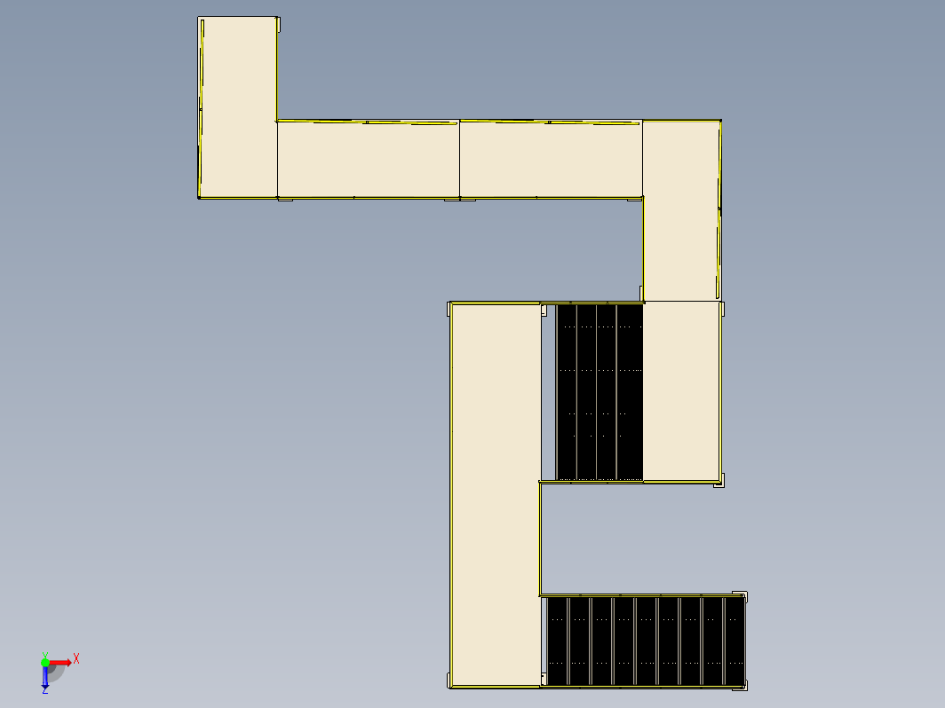 高架区域工业楼梯平台结构3D图纸 STEP格式