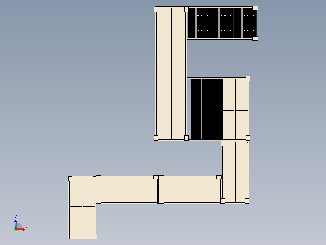 高架区域工业楼梯平台结构3D图纸 STEP格式