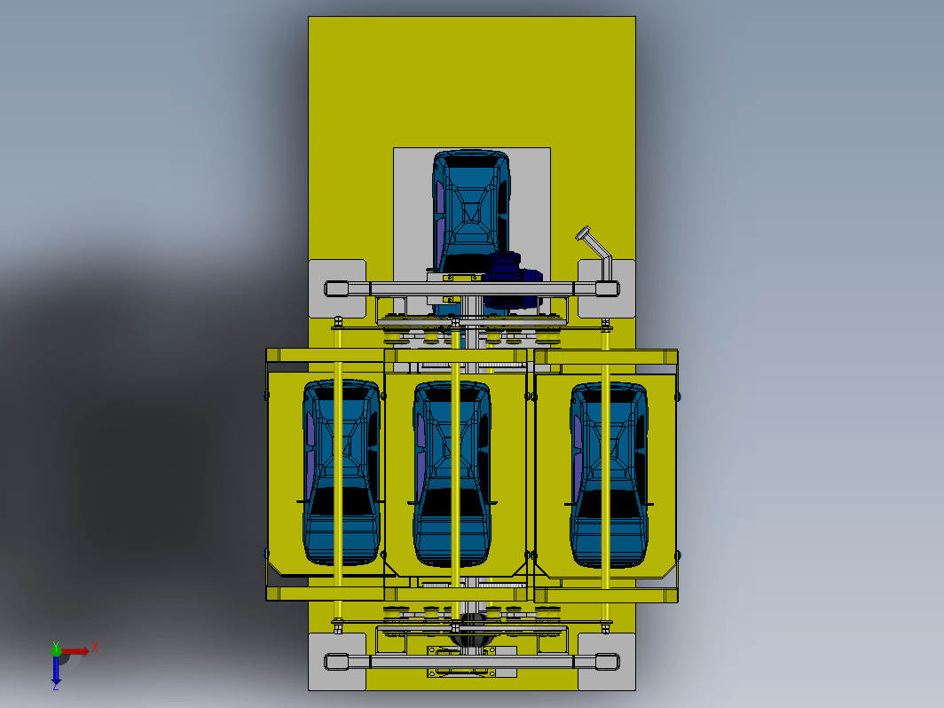 多层垂直升降立体停车库的结构设计三维SW2014带参+CAD+说明书