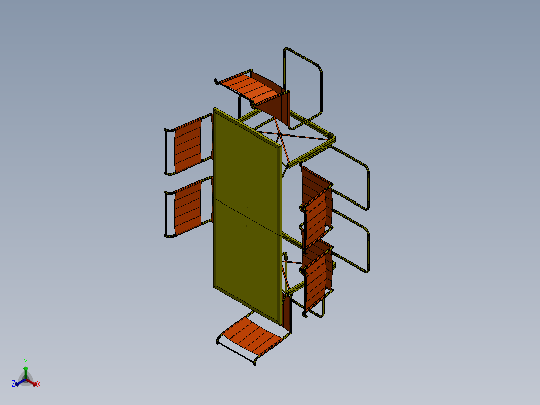 简易6人小型会议桌模型3D图纸 Solidworks设计 附STEP x_t bip等