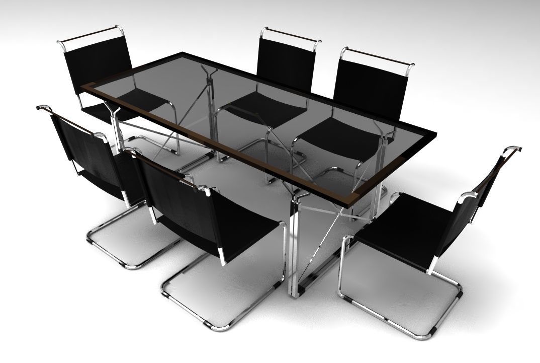 简易6人小型会议桌模型3D图纸 Solidworks设计 附STEP x_t bip等