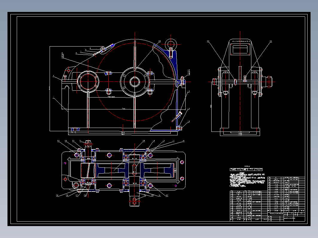 单级（一级）减速器CAD图纸