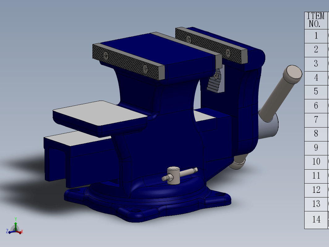 虎钳台钳卡钳-assembly-of-bench-vice-in-solidworks-1 5 SW