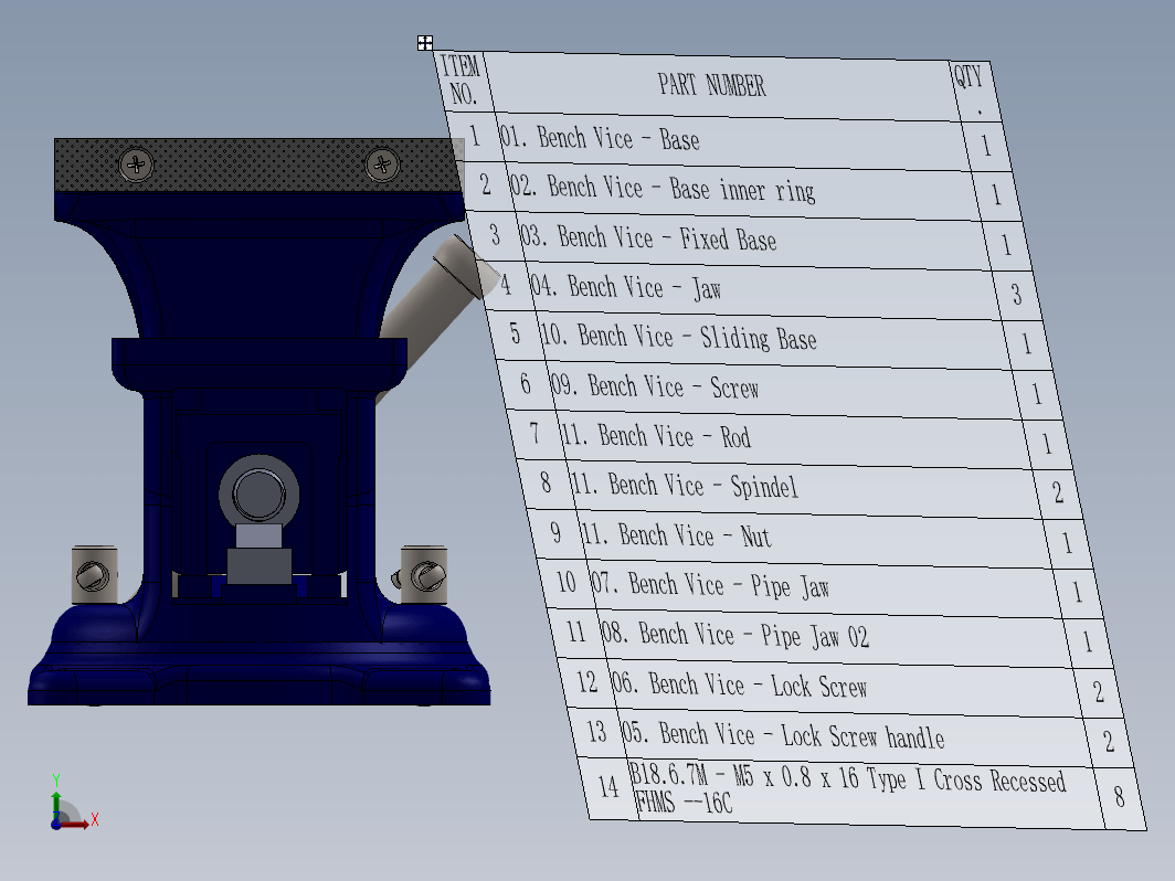 虎钳台钳卡钳-assembly-of-bench-vice-in-solidworks-1 5 SW