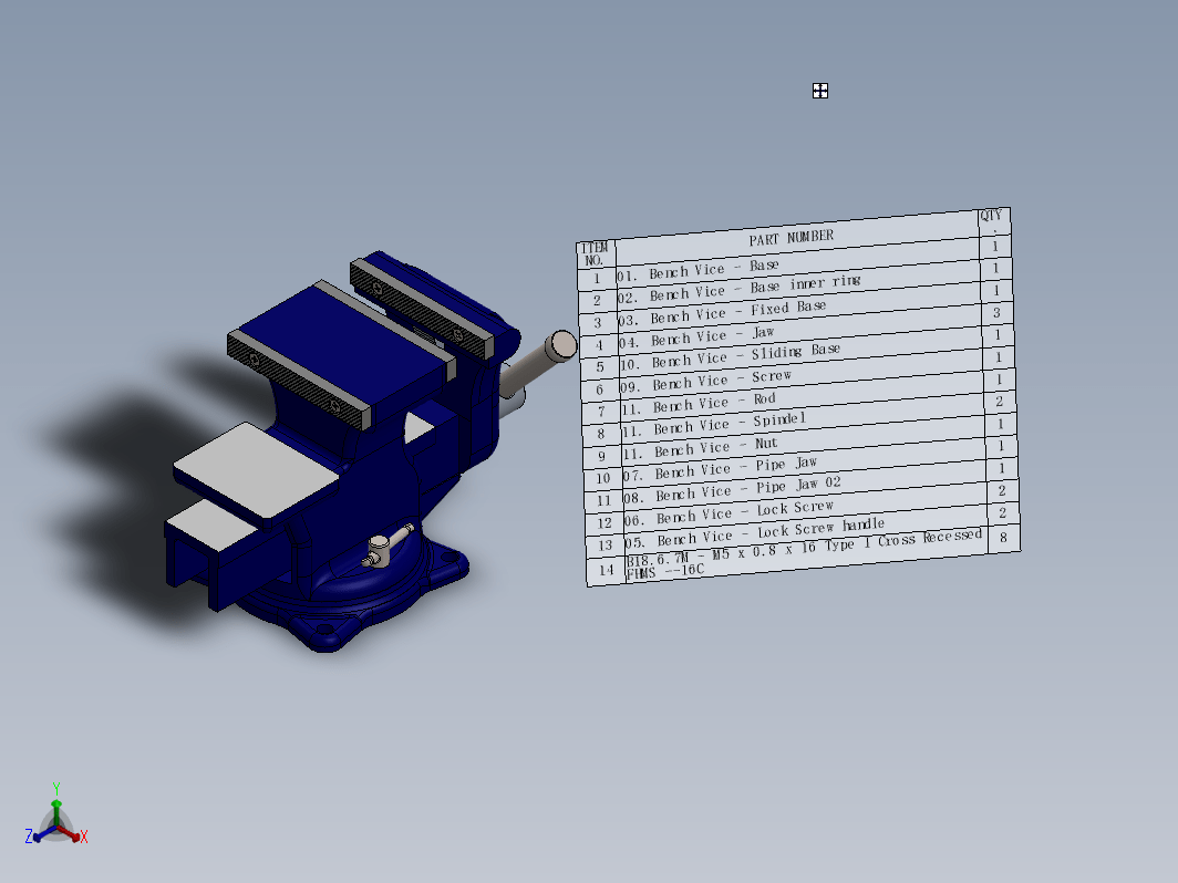 虎钳台钳卡钳-assembly-of-bench-vice-in-solidworks-1 5 SW