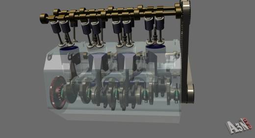 V8发动机内部结构3D图纸缩略图