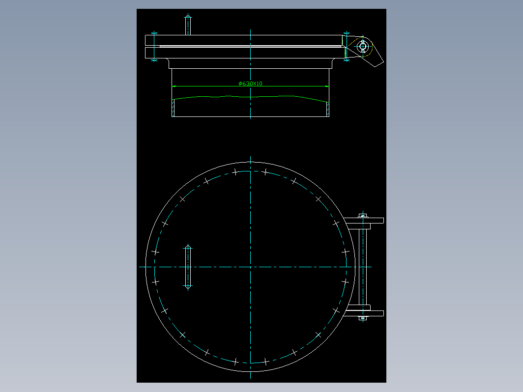 HG21517-95回转盖带颈平焊法兰人孔 B-RF-600-1.6