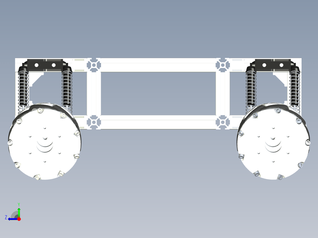 0铝型材框架Mecanum麦克纳姆轮车3D模型