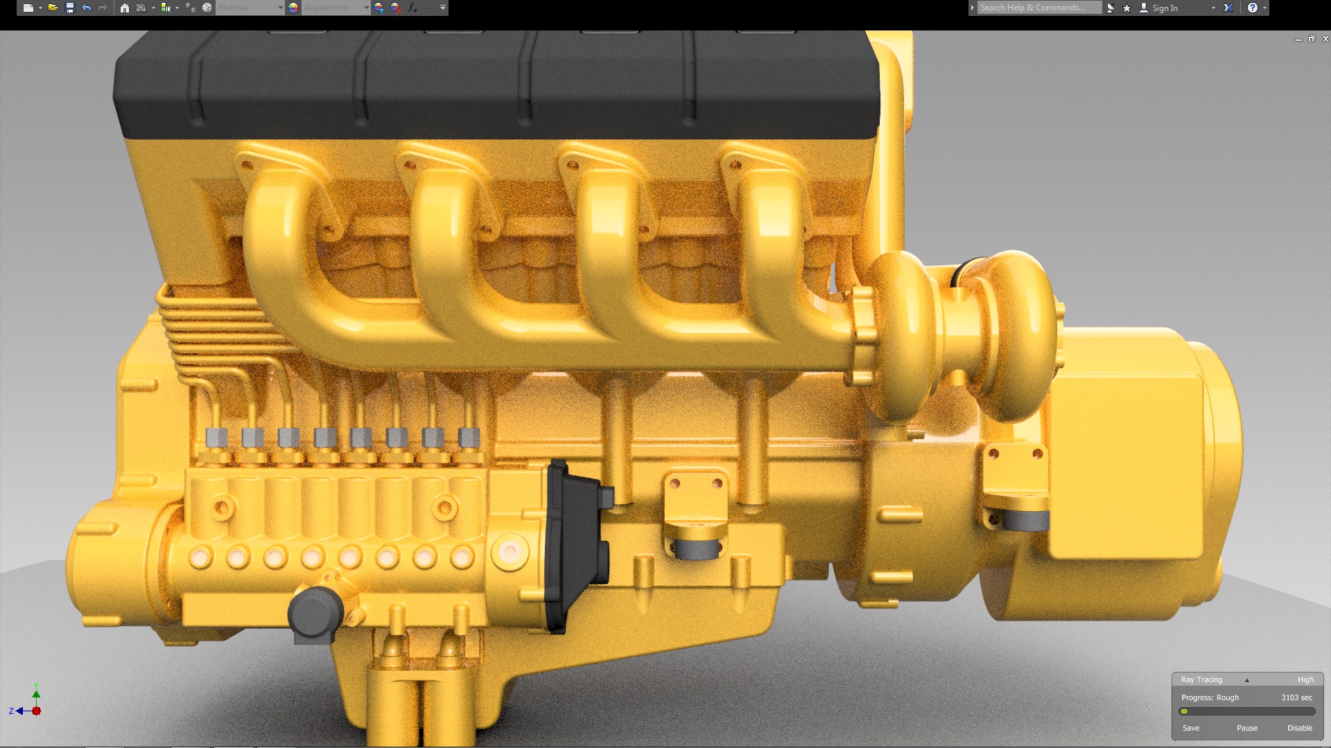 V8涡轮增压柴油机模型