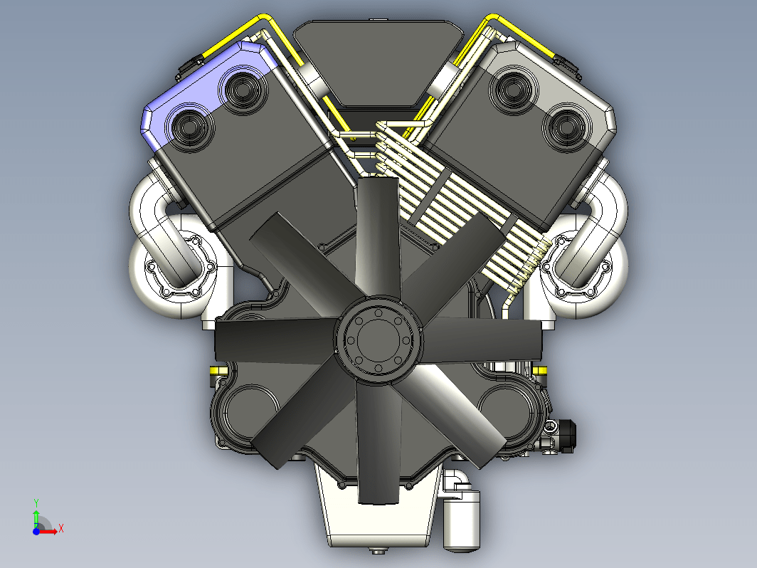 V8涡轮增压柴油机模型