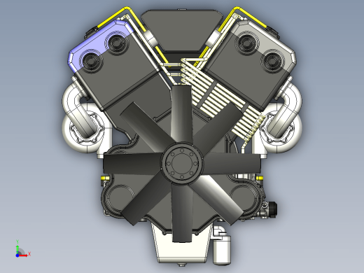 V8涡轮增压柴油机模型缩略图