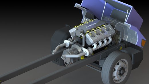 V8涡轮增压柴油机模型缩略图