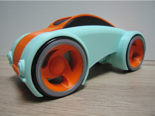 纯3D打印发条跑车模型玩具车缩略图