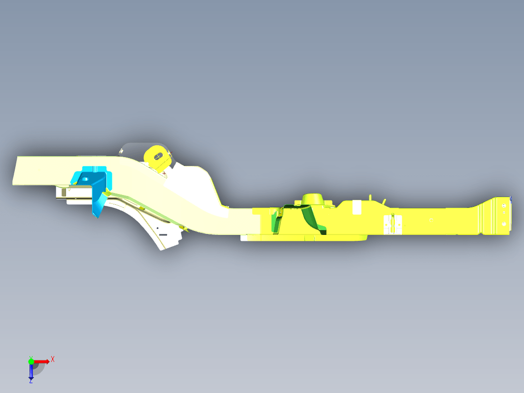 完整后纵梁车身结构总成设计三维UG10.0无参