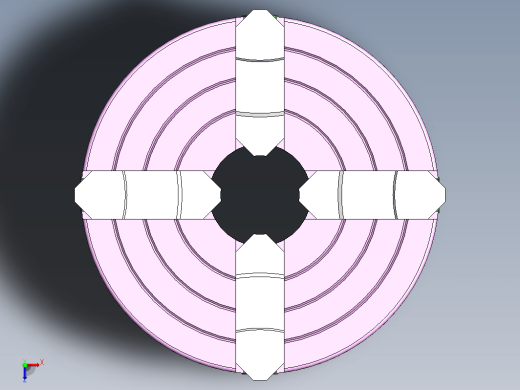 车床夹头四爪卡盘3D数模 Lathe Chuck缩略图
