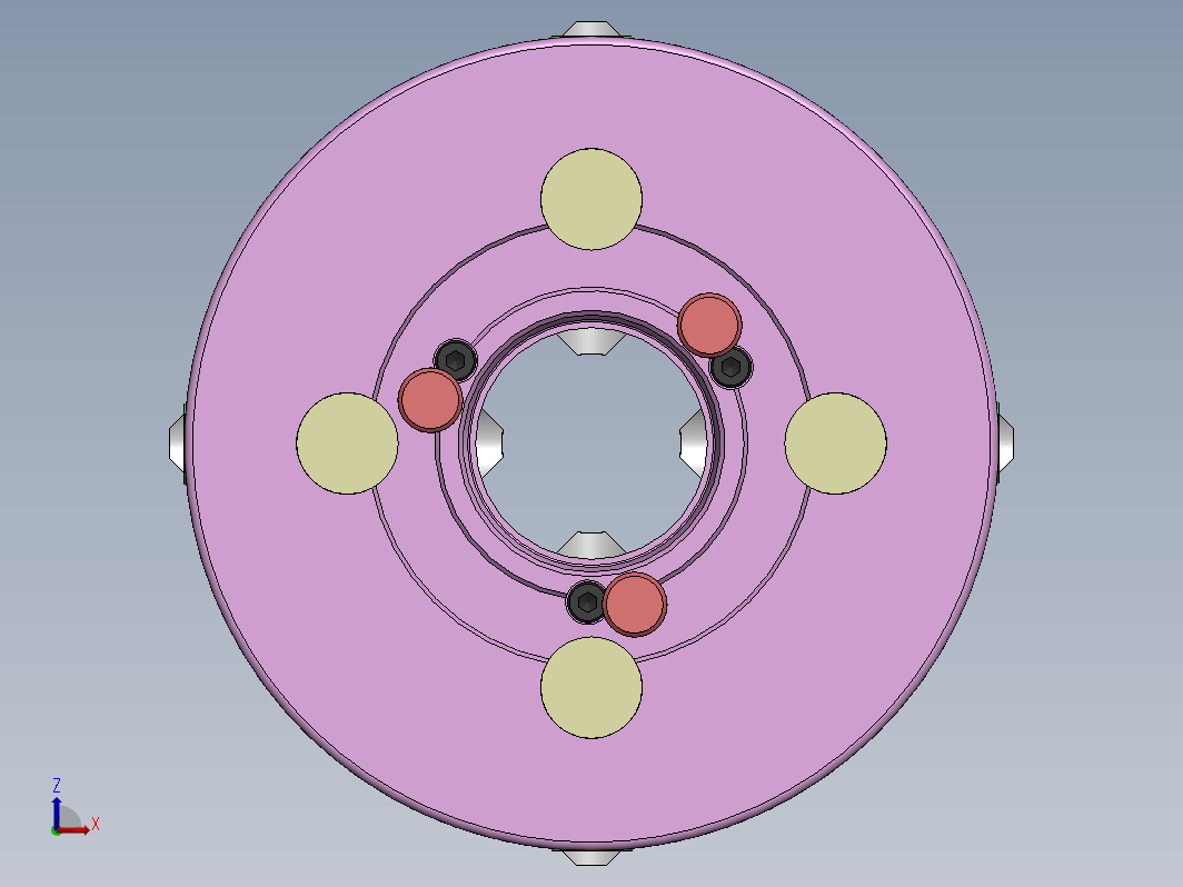 车床夹头四爪卡盘3D数模 Lathe Chuck