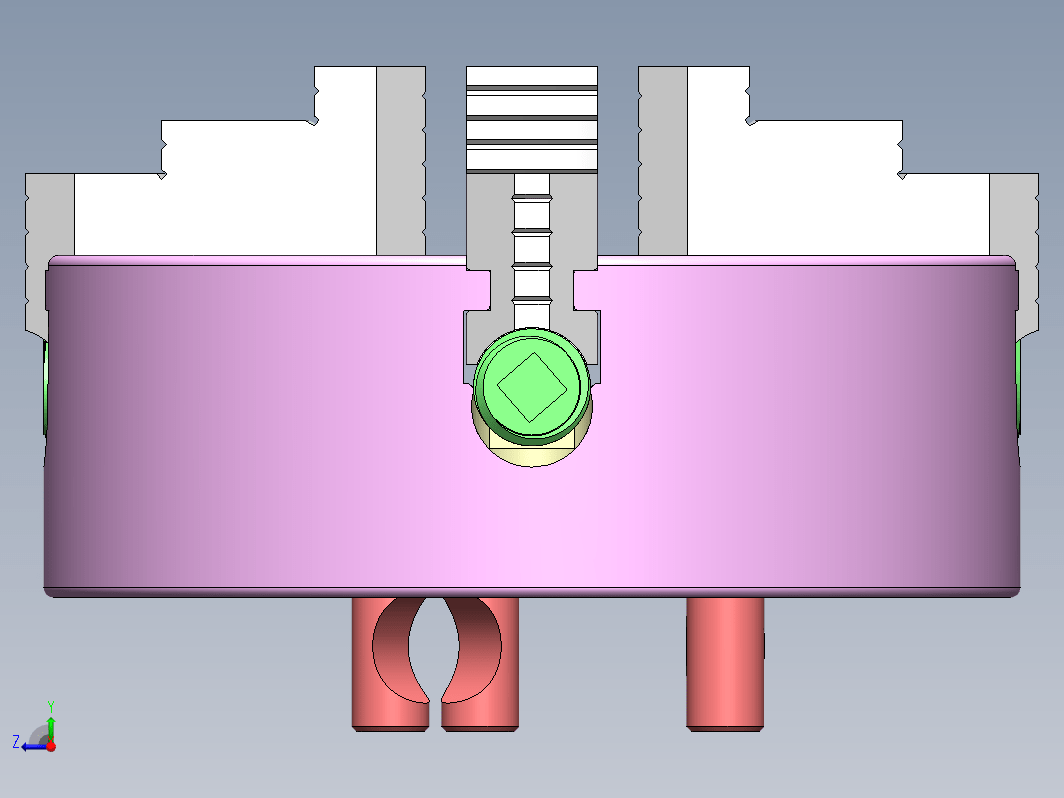 车床夹头四爪卡盘3D数模 Lathe Chuck