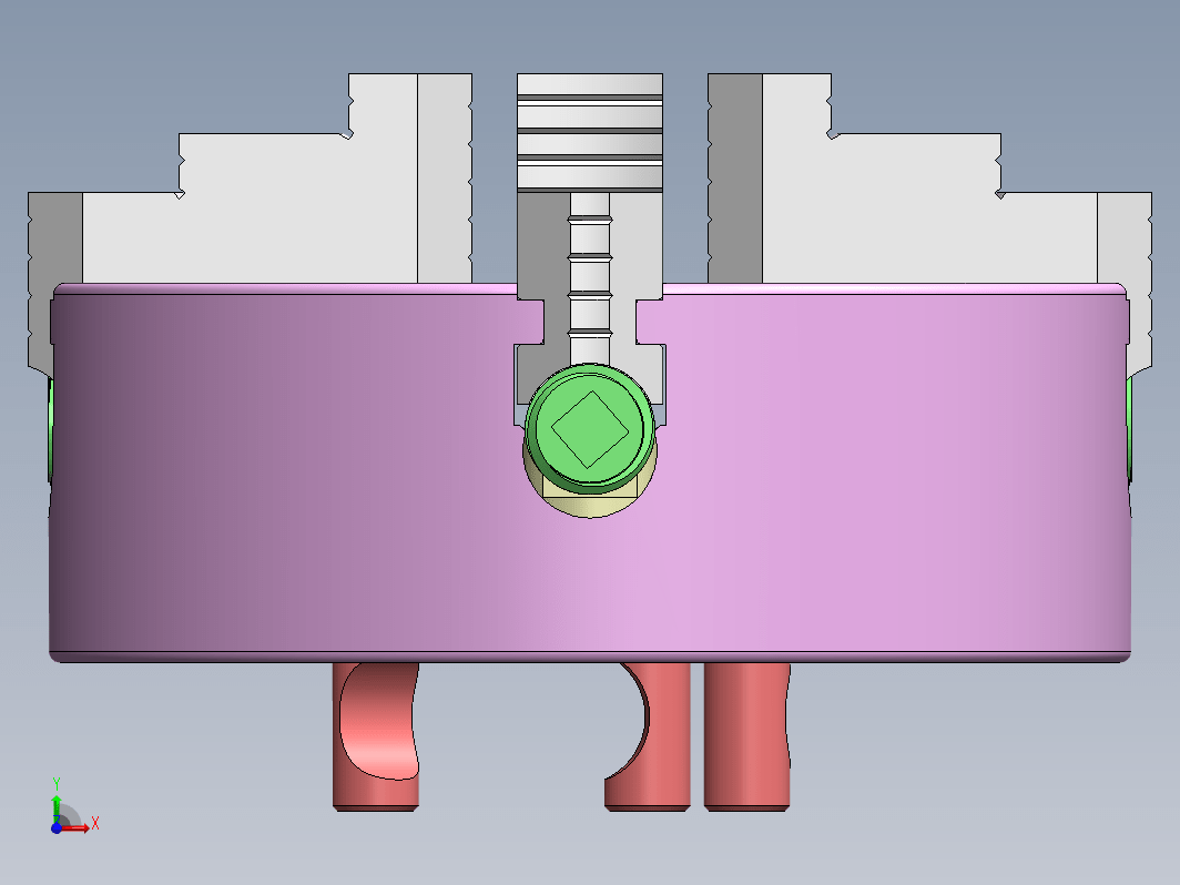 车床夹头四爪卡盘3D数模 Lathe Chuck