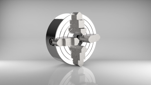 车床夹头四爪卡盘3D数模 Lathe Chuck缩略图