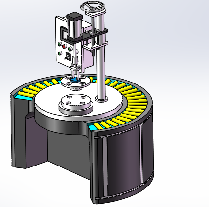 瓶盖自动压缩锁紧机三维模型设计