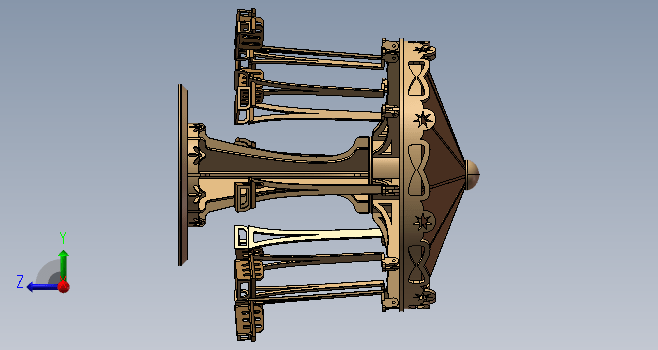 木质拼图工艺之旋转木马玩具3D模型图纸